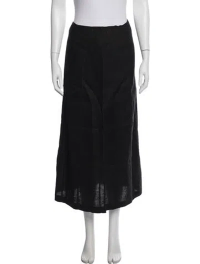 Pre-owned Jenni Kayne Linen Long Skirt In Black