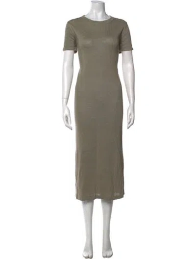 Pre-owned Jenni Kayne Linen Midi Length Dress In Gray