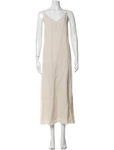 Pre-owned Jenni Kayne Linen Midi Length Dress In Neutrals