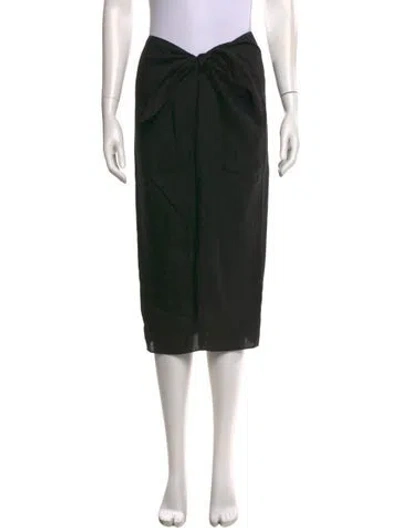 Pre-owned Jenni Kayne Linen Midi Length Skirt In Black