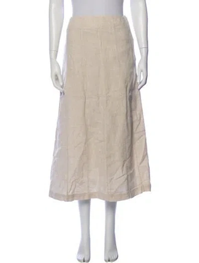 Pre-owned Jenni Kayne Linen Midi Length Skirt In Neutral
