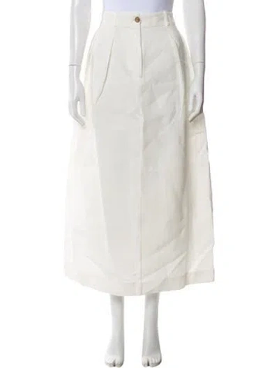 Pre-owned Jenni Kayne Linen Midi Length Skirt In Neutrals
