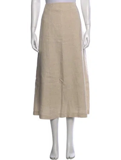 Pre-owned Jenni Kayne Linen Midi Length Skirt In Neutrals