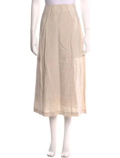 Pre-owned Jenni Kayne Linen Midi Length Skirt W/ Tags In Neutral