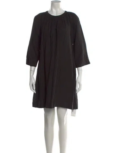 Pre-owned Jenni Kayne Linen Mini Dress In Black