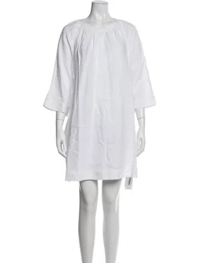 Pre-owned Jenni Kayne Linen Mini Dress In White