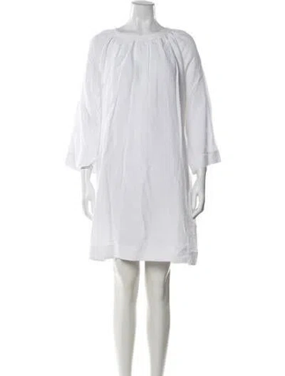 Pre-owned Jenni Kayne Linen Mini Dress In White