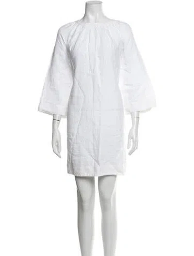Pre-owned Jenni Kayne Linen Mini Dress In White