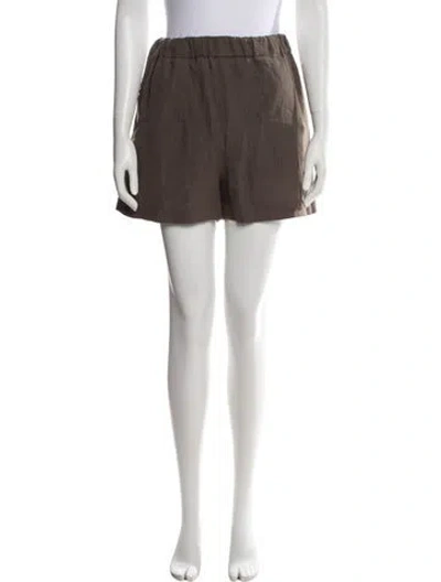 Pre-owned Jenni Kayne Linen Mini Shorts In Brown