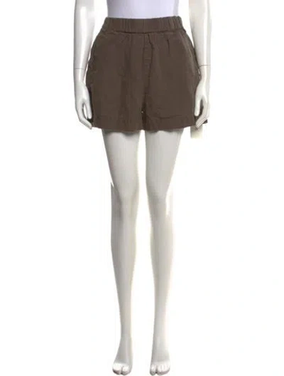 Pre-owned Jenni Kayne Linen Mini Shorts In Green