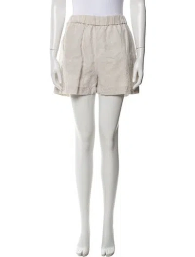 Pre-owned Jenni Kayne Linen Mini Shorts In Neutral