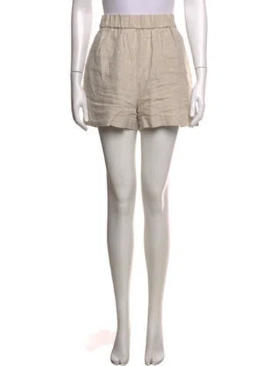 Pre-owned Jenni Kayne Linen Mini Shorts In Neutrals