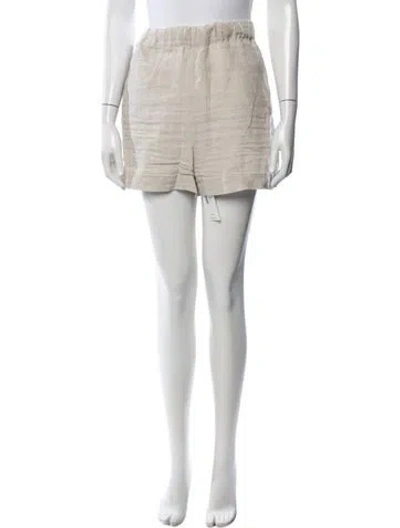 Pre-owned Jenni Kayne Linen Mini Shorts In White