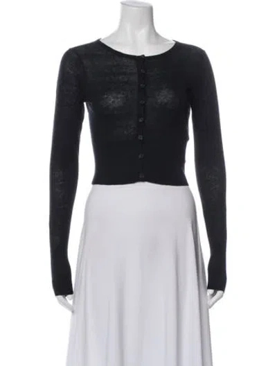 Pre-owned Jenni Kayne Linen Scoop Neck Sweater In Black