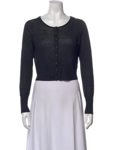 Pre-owned Jenni Kayne Linen Scoop Neck Sweater In Black