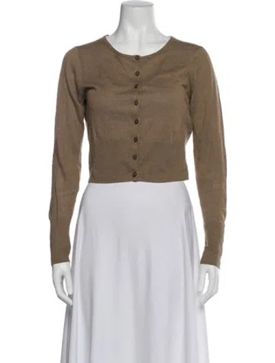 Pre-owned Jenni Kayne Linen Scoop Neck Sweater In Brown