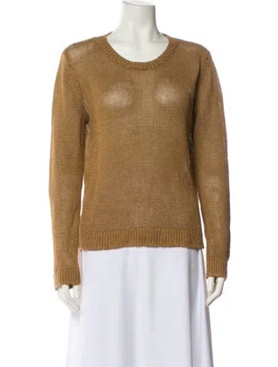 Pre-owned Jenni Kayne Linen Scoop Neck Sweater In Green