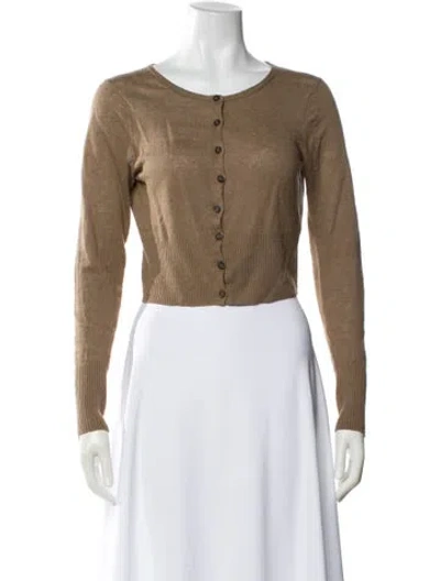 Pre-owned Jenni Kayne Linen Scoop Neck Sweater In Neutral