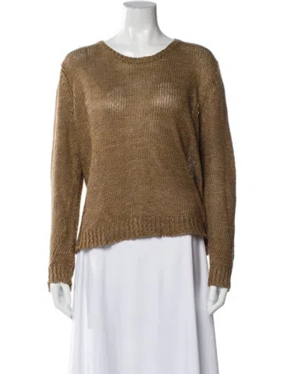 Pre-owned Jenni Kayne Linen Scoop Neck Sweater In Neutral