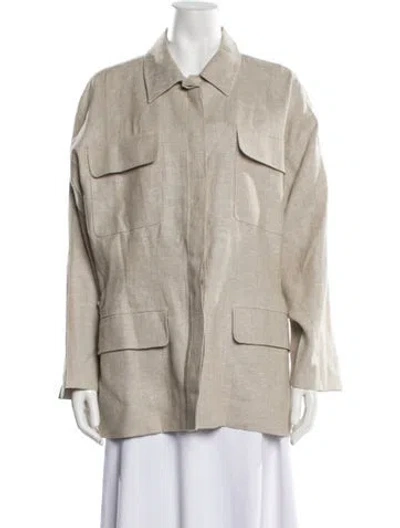Pre-owned Jenni Kayne Linen Utility Jacket In Neutrals