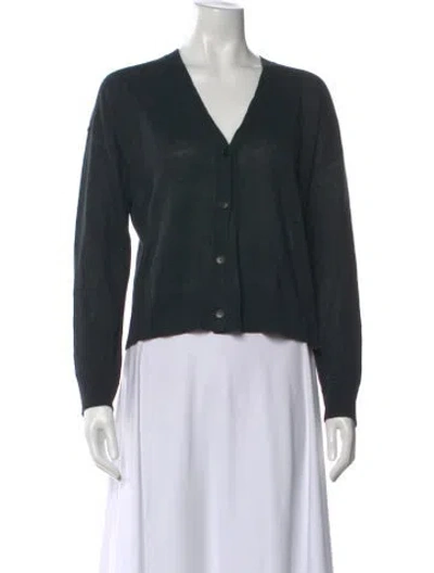 Pre-owned Jenni Kayne Linen V-neck Sweater In Black