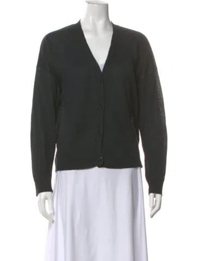 Pre-owned Jenni Kayne Linen V-neck Sweater In Green