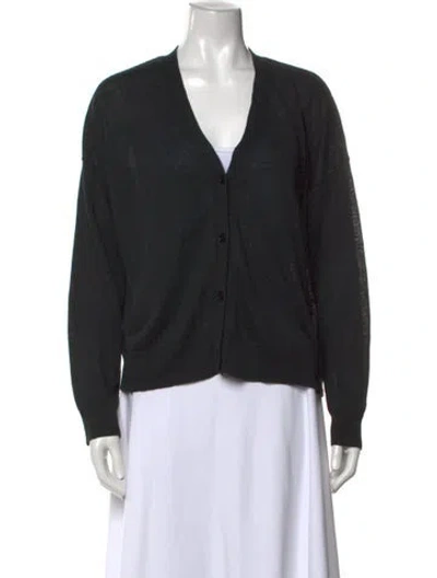 Pre-owned Jenni Kayne Linen V-neck Sweater In Grey