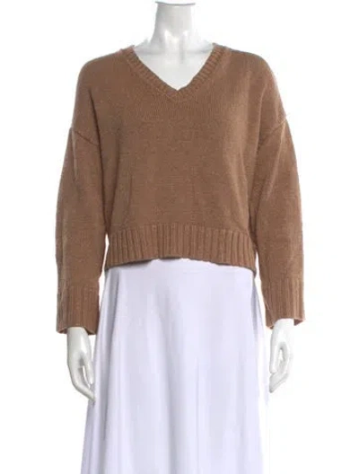 Pre-owned Jenni Kayne Linen V-neck Sweater In Neutral