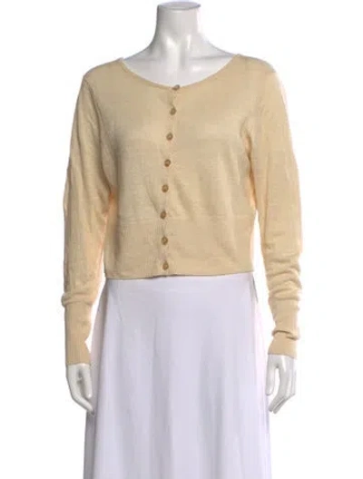 Pre-owned Jenni Kayne Linen V-neck Sweater In Neutral