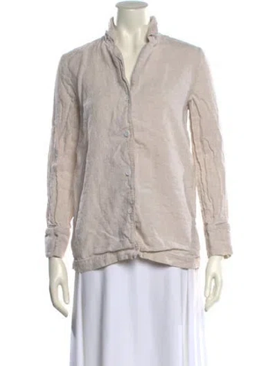 Pre-owned Jenni Kayne Linen V-neck Sweatshirt In Neutral