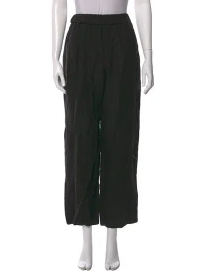 Pre-owned Jenni Kayne Linen Wide Leg Pants In Black