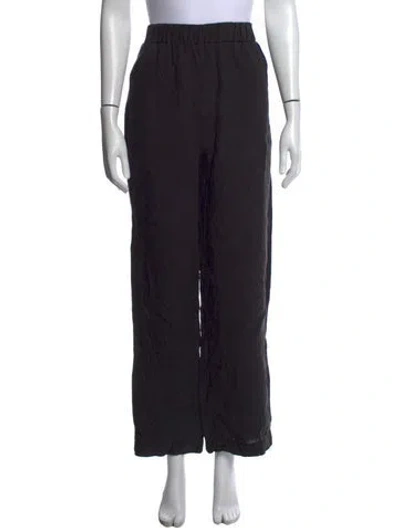 Pre-owned Jenni Kayne Linen Wide Leg Pants In Black