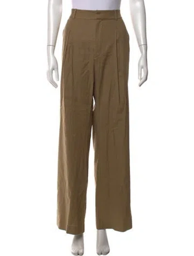 Pre-owned Jenni Kayne Linen Wide Leg Pants In Brown