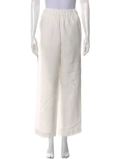 Pre-owned Jenni Kayne Linen Wide Leg Pants In White
