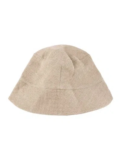 Pre-owned Jenni Kayne Linen Wool Bucket Hat In Neutral
