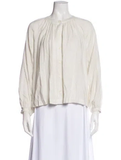 Pre-owned Jenni Kayne Long Sleeve Blouse In Neutral