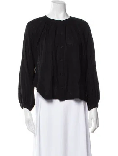 Pre-owned Jenni Kayne Long Sleeve Blouse W/ Tags In Black