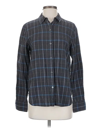Pre-owned Jenni Kayne Long Sleeve Button Down Shirt In Gray