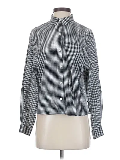 Pre-owned Jenni Kayne Long Sleeve Button Down Shirt In Gray