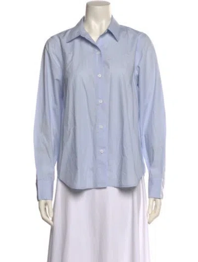 Pre-owned Jenni Kayne Long Sleeve Button-up Top In Blue