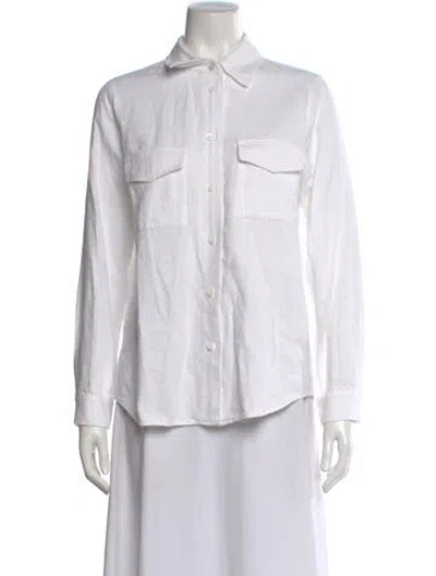 Pre-owned Jenni Kayne Long Sleeve Button-up Top In Neutral