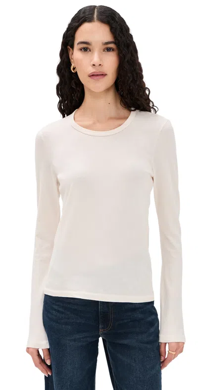Jenni Kayne Long Sleeve Slim Tee Warm Ivory In Multi