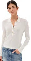 JENNI KAYNE MERINO PLACKET SWEATER IVORY