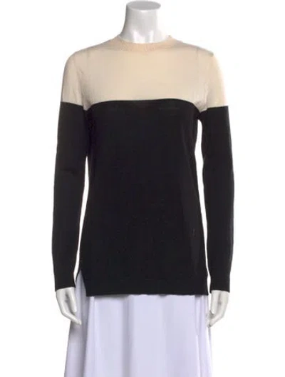 Pre-owned Jenni Kayne Merino Wool Colorblock Pattern Sweater In Neutral