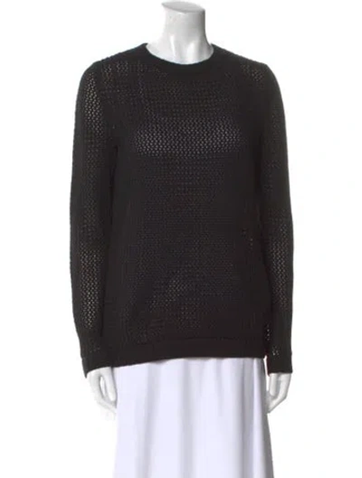 Pre-owned Jenni Kayne Merino Wool Crew Neck Sweater In Black
