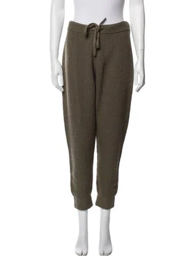 Pre-owned Jenni Kayne Merino Wool Crochet Trim Sweatpants In Green