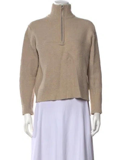 Pre-owned Jenni Kayne Merino Wool Mock Neck Sweater In Neutrals