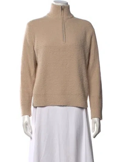 Pre-owned Jenni Kayne Merino Wool Mock Neck Sweatshirt In Neutral
