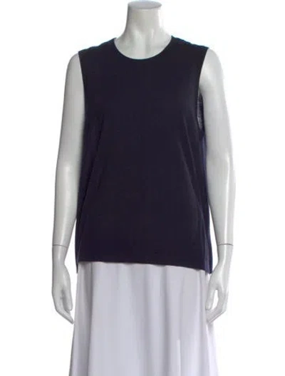 Pre-owned Jenni Kayne Merino Wool Scoop Neck Sweater In Blue