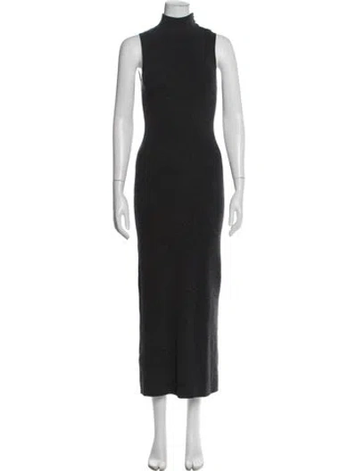 Pre-owned Jenni Kayne Mock Neck Long Dress In Gray